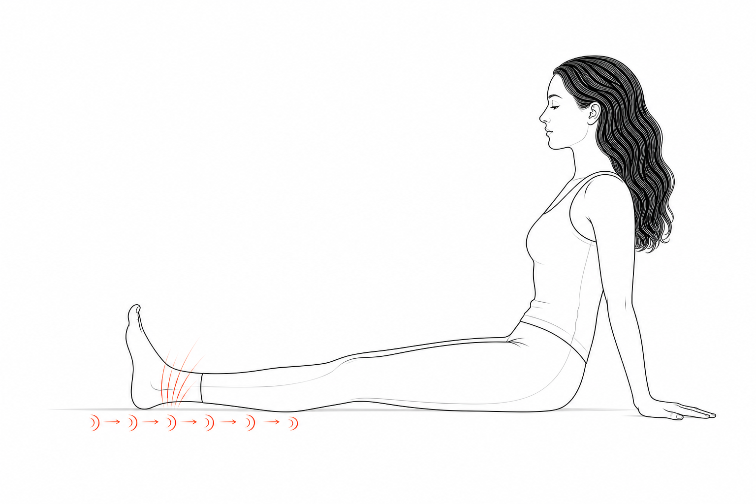 Minimal line anatomy illustration for Heel Stick-Slip Recurrence.