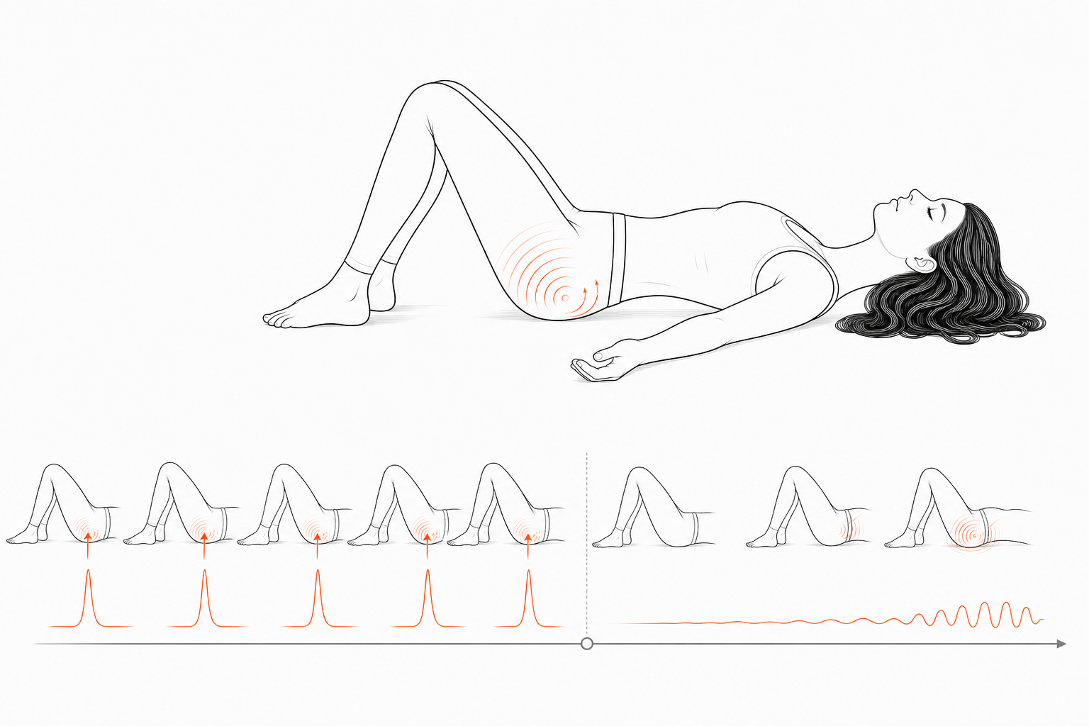 Minimal line anatomy illustration for Gluteal-Pulse Annealing Schedule.
