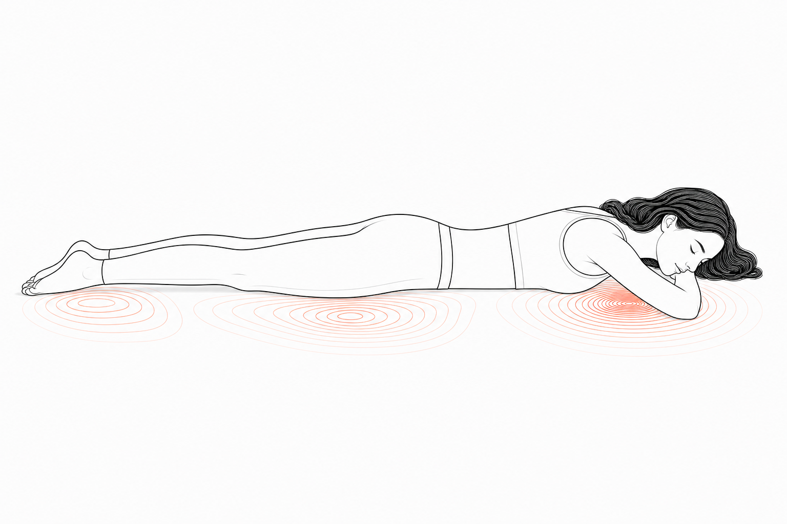 Minimal line anatomy illustration for Prone Pressure-Contour Gradient.