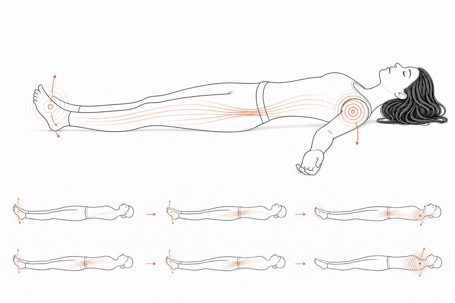 Minimal line anatomy illustration for Ankle-Shoulder Energy Transfer.